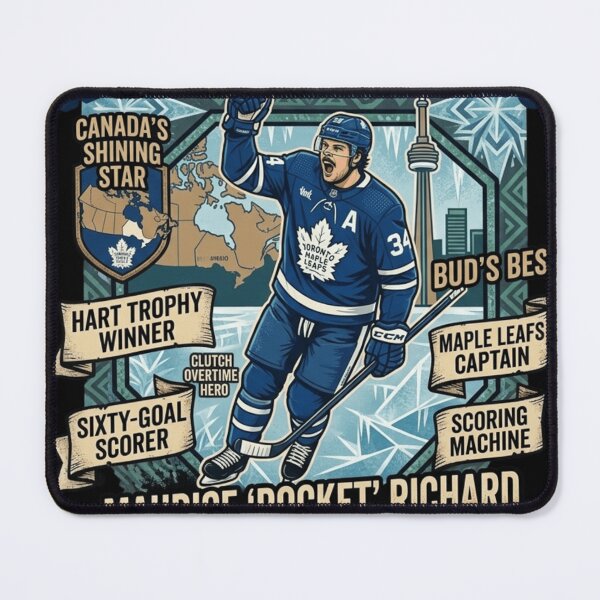 Item preview, Auston Matthews Toronto Maple Leafs Graphic Tee - "The Rocket" Scoring Machine Hockey Shirt designed and sold by FarDesign.