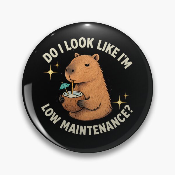 Item preview, Do I Look Like I’m Low Maintenance? – Funny Capybara Coconut Drink Meme designed and sold by SoundStyleShop.