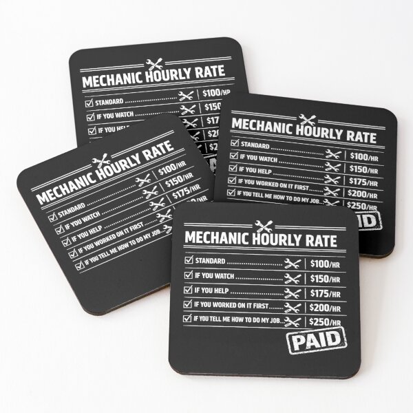 Item preview, Mechanic Hourly Rate Funny Garage Humor designed and sold by FreshVibe Prints.