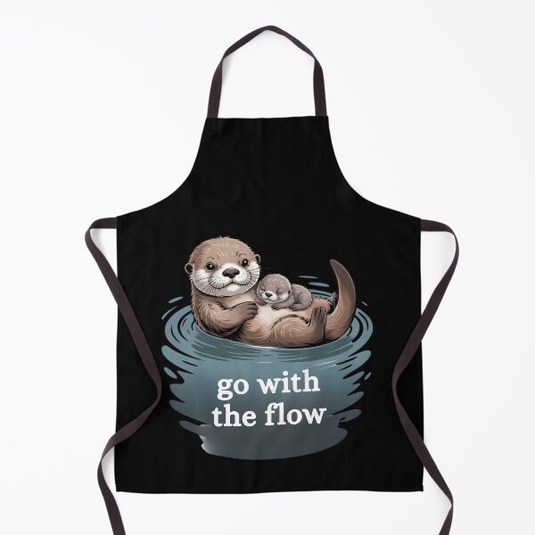 Item preview, Go with The Flow Sea Otter PNG: Cute Otter Art Nature Lovers, River Wildlife Relaxing Animal designed and sold by NewaveBoutique.