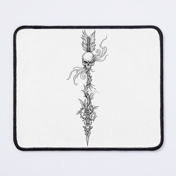 Item preview, Skull and Feather Ornamental Design designed and sold by Carftastic.