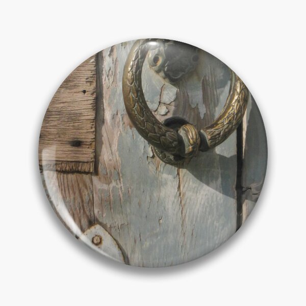 Item preview, Weathered Wooden Door With Vintage Brass Knocker And Rustic Keyhole Close-Up designed and sold by Nmallia.