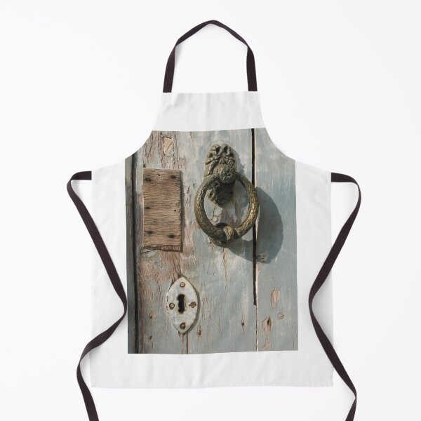 Item preview, Weathered Wooden Door With Vintage Brass Knocker And Rustic Keyhole Close-Up designed and sold by Nmallia.