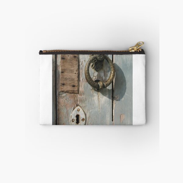 Item preview, Weathered Wooden Door With Vintage Brass Knocker And Rustic Keyhole Close-Up designed and sold by Nmallia.