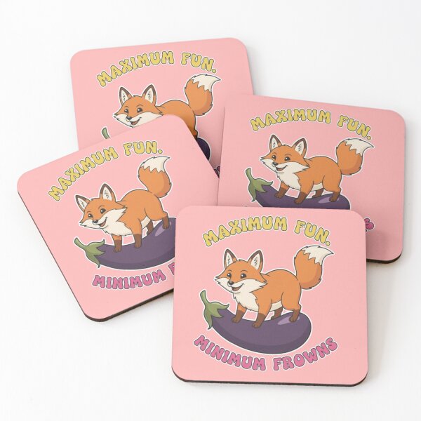 Item preview, Cute Fox “Maximum Fun Minimum Frowns” Cartoon Design designed and sold by My-Hoodies.