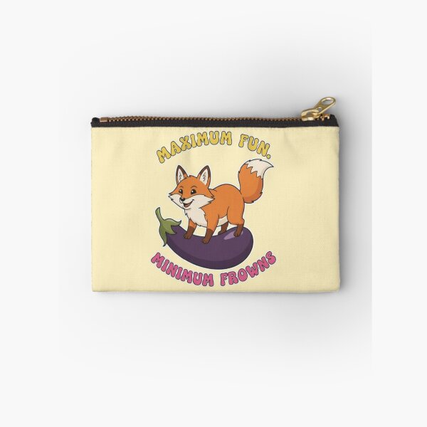 Item preview, Cute Fox “Maximum Fun Minimum Frowns” Cartoon Design designed and sold by My-Hoodies.