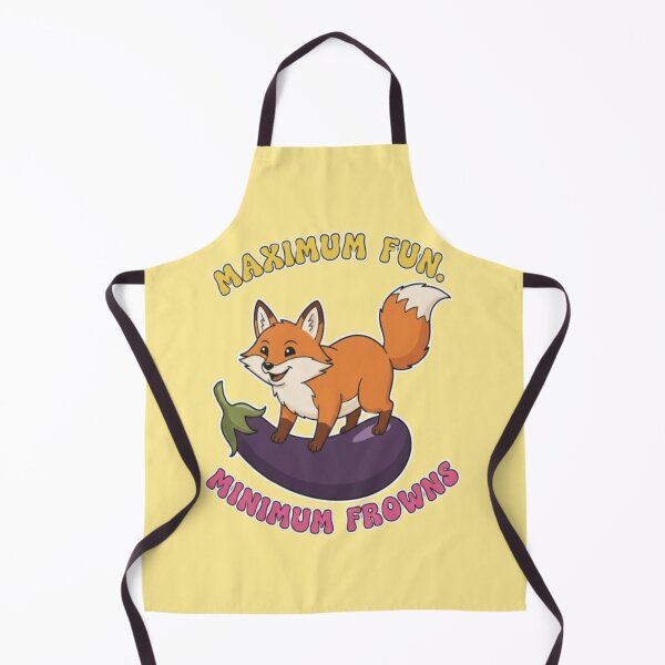 Item preview, Cute Fox “Maximum Fun Minimum Frowns” Cartoon Design designed and sold by My-Hoodies.