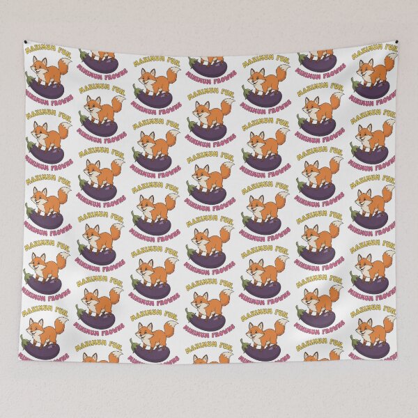 Item preview, Cute Fox “Maximum Fun Minimum Frowns” Cartoon Design designed and sold by My-Hoodies.