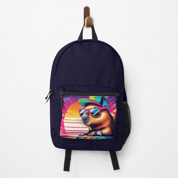 Item preview, Vaporwave Capybara – Neon Sunset Style designed and sold by Dogandesighn.