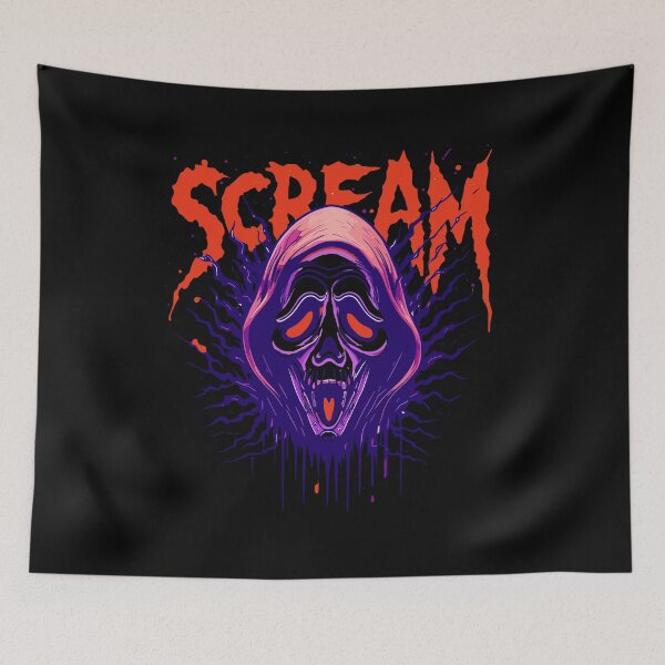 Item preview, Neon Horror Scream Mask – Dark Street Art Skull Illustration designed and sold by THE-DAILY-DRIPS.
