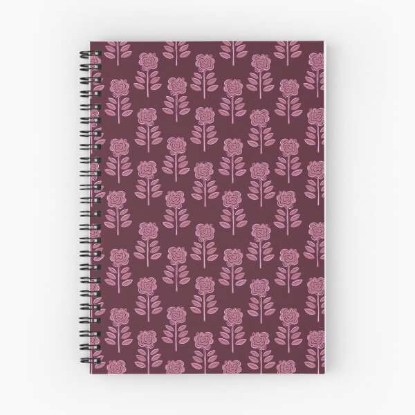 Item preview, Block Print Floral - berry tonal designed and sold by Willow & Grace Designs.