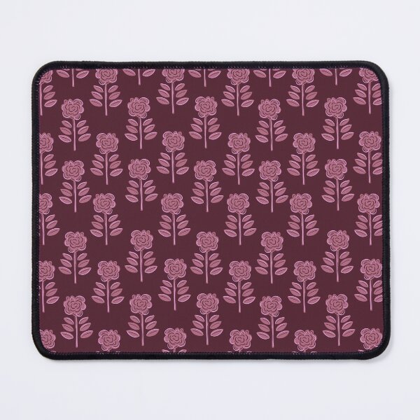 Item preview, Block Print Floral - berry tonal designed and sold by Willow & Grace Designs.