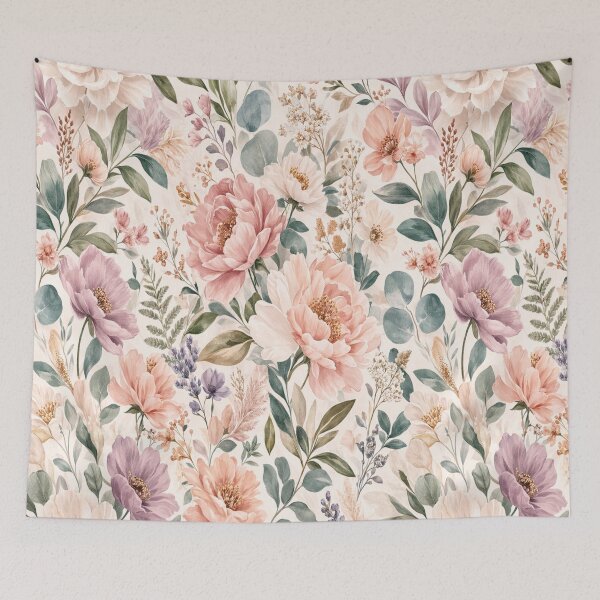 Item preview, Pastel Botanical French Cottage Floral Wallpaper Pattern designed and sold by simpleyetcanva.