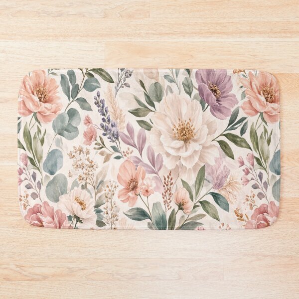 Item preview, Pastel Botanical French Cottage Floral Wallpaper Pattern designed and sold by simpleyetcanva.
