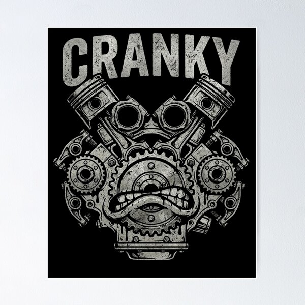 Item preview, Cranky Engine Mechanic Humor designed and sold by FreshVibe Prints.