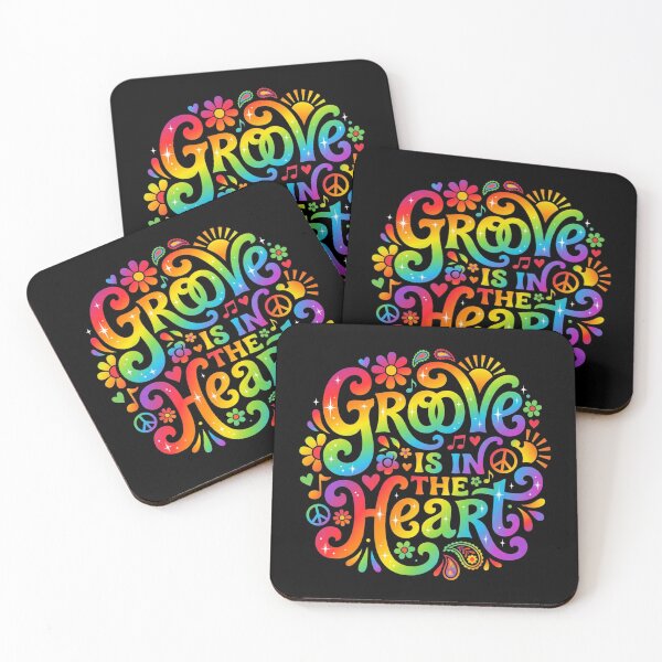 Item preview, Retro Vintage Rainbow Colorful 70s Groove is in the Heart designed and sold by OctGaveAParty.