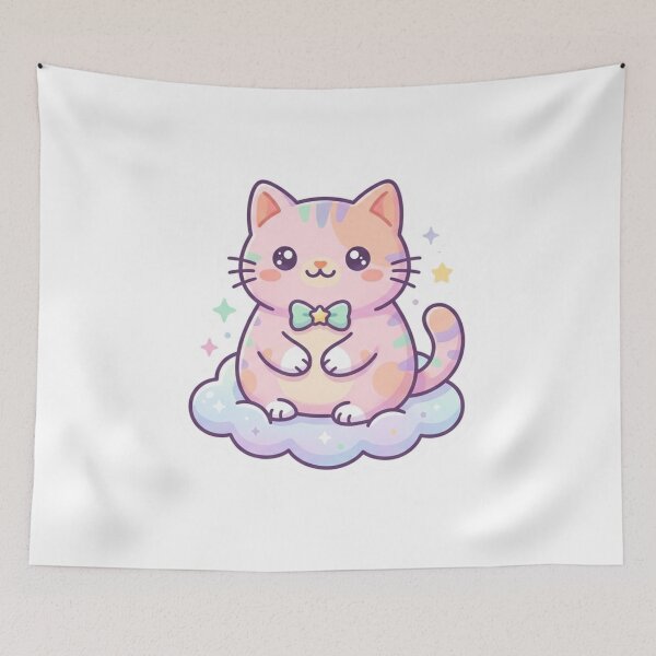 Item preview, Cute Pastel Kawaii Cat – Aesthetic Cartoon Kitty Design designed and sold by NikieesCreation.
