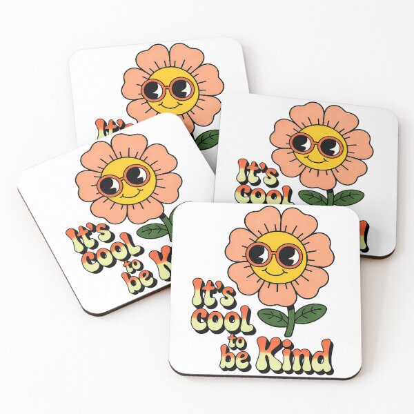 Item preview, It's Cool to Be Kind - Retro Flower Character with Sunglasses Vintage T-Shirt Design designed and sold by Pro AguiZoul Art.