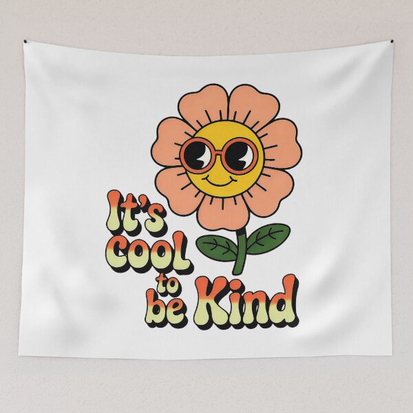 Item preview, It's Cool to Be Kind - Retro Flower Character with Sunglasses Vintage T-Shirt Design designed and sold by Pro AguiZoul Art.