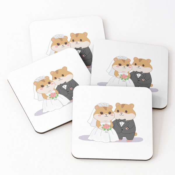 Item preview, Cute Hamster Wedding Couple Sticker- Kawaii Bride and Groom Hamster Illustration designed and sold by pn_terest.