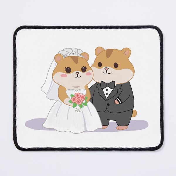 Item preview, Cute Hamster Wedding Couple Sticker- Kawaii Bride and Groom Hamster Illustration designed and sold by pn_terest.