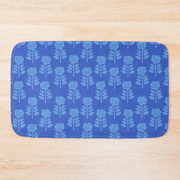 Item preview, Block Print Floral - Coastal Blue designed and sold by Willow & Grace Designs.