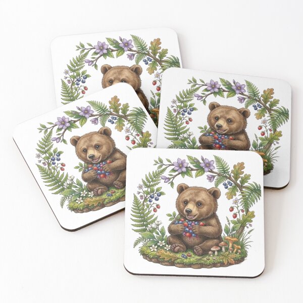 Item preview, Brown Bear and his Wild Berry Harvest in the Heart of the Undergrowth designed and sold by CHRIST5000.