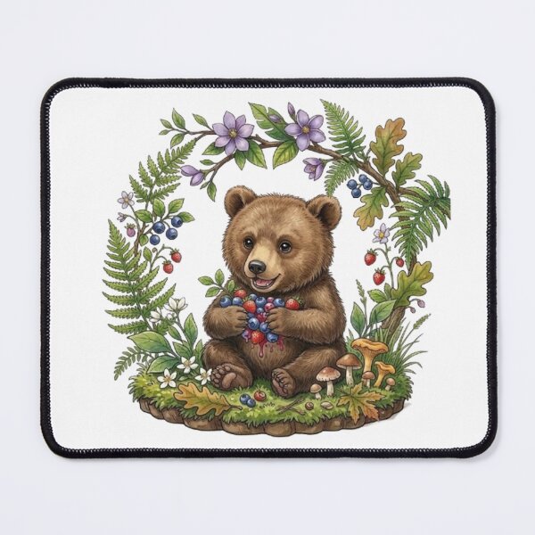 Item preview, Brown Bear and his Wild Berry Harvest in the Heart of the Undergrowth designed and sold by CHRIST5000.