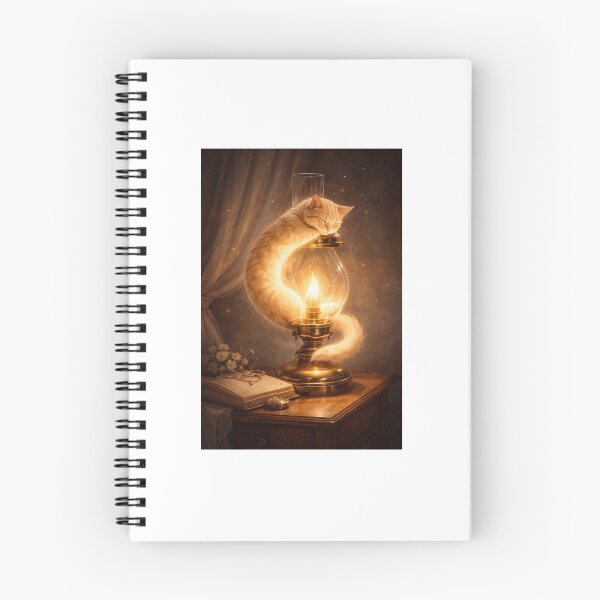 Item preview, Golden Cat Sleeping on a Vintage Oil Lamp designed and sold by LovelyCatGalaxy.