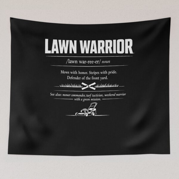 Item preview, Lawn Warrior Mowing With Honor Humor designed and sold by FreshVibe Prints.
