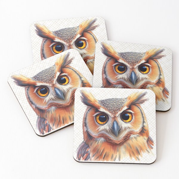 Item preview, Owl Art Illustration Home Decor, Birdwatchers Gift Nature Life, Animal Magnet  designed and sold by colorleafz.
