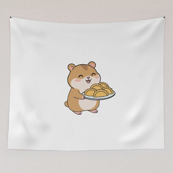 Item preview, Cute Hamster with holi snacks-Kawaii Food Lover Cartoon Sticker designed and sold by pn_terest.