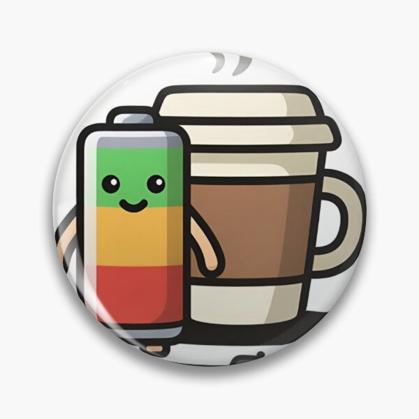 Item preview, Full Battery and Coffee Power Up - Funny Productivity Illustration designed and sold by ZYNORAworld.