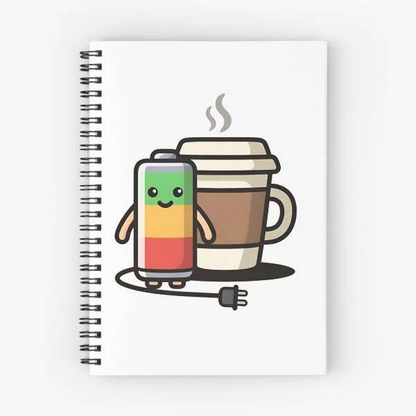 Item preview, Full Battery and Coffee Power Up - Funny Productivity Illustration designed and sold by ZYNORAworld.