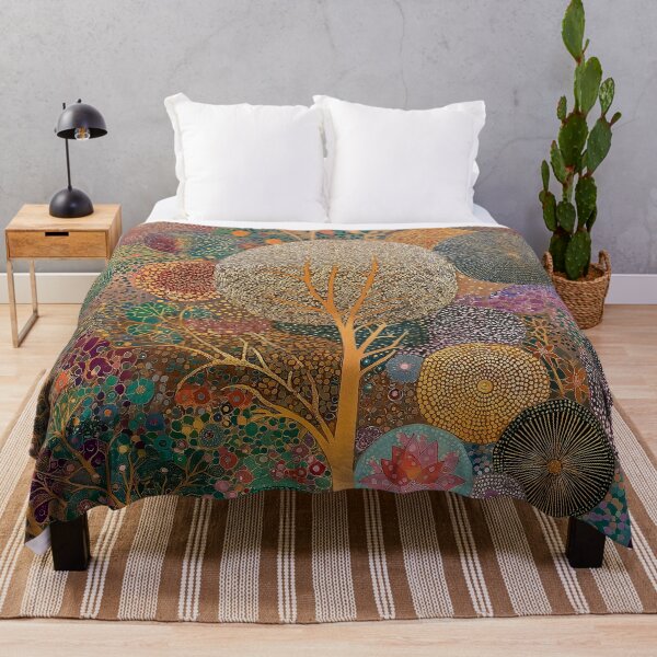 Item preview, Paisaje boscoso dorado floral designed and sold by Neika Shimm Designs.