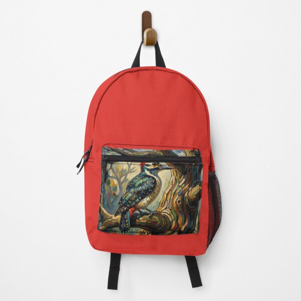 Item preview,  Mystical Woodpecker at Sunset – Runic Feathers and Painterly Forest Magic in Vivid Colors designed and sold by FotoworldEdel.
