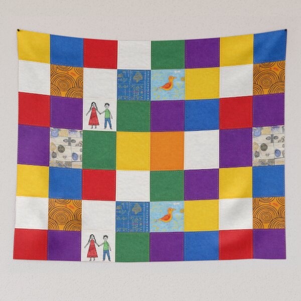 Item preview, A colorful patchwork quilt designed and sold by Ratatosk-AI.