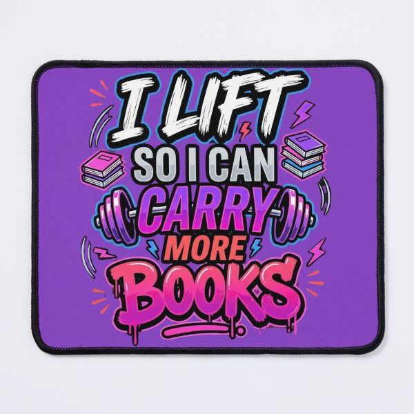 Item preview, I Lift So I Can Carry More Books Funny Book Lover Shirt Design designed and sold by memonto.
