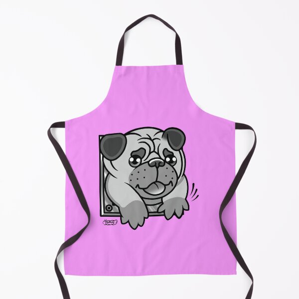 Item preview, Cute Pug Peeking Out Sticker Art designed and sold by D!ego.