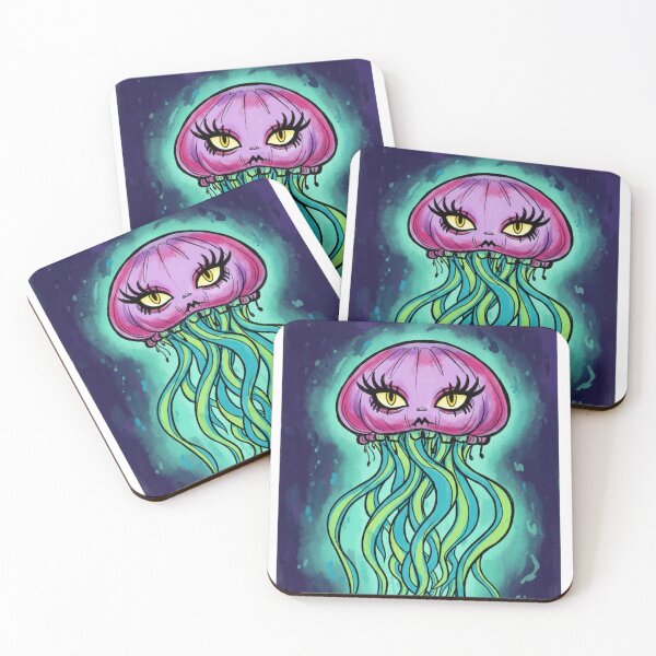 Item preview, Jellyfish Neon Kawaii Psychedelic – Fantasy Marine Art designed and sold by HeyHas.