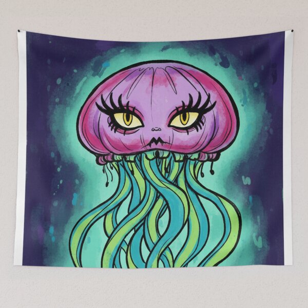 Item preview, Jellyfish Neon Kawaii Psychedelic – Fantasy Marine Art designed and sold by HeyHas.