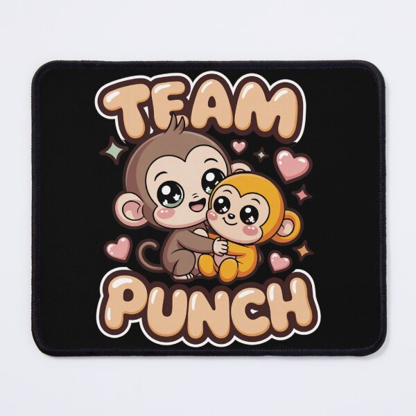 Item preview, Team Punch – Kawaii Brown Monkey Mama Hugging Tiny Golden Baby Tee designed and sold by DarylWelsh2024.