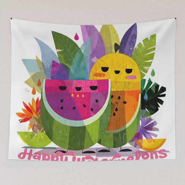 Item preview, Happy Watermelons – Cheerful Fruit Friends designed and sold by ForeverPrintsOK.
