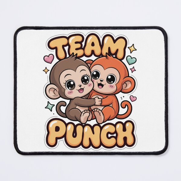 Item preview, Team Punch – Kawaii Brown & Rust Orange Monkey Best Friends Yellow Gradient Sticker Tee | BFF Shirt designed and sold by DarylWelsh2024.