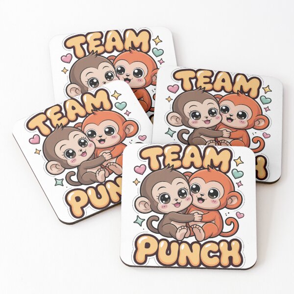 Item preview, Team Punch – Kawaii Brown & Rust Orange Monkey Best Friends Yellow Gradient Sticker Tee | BFF Shirt designed and sold by DarylWelsh2024.