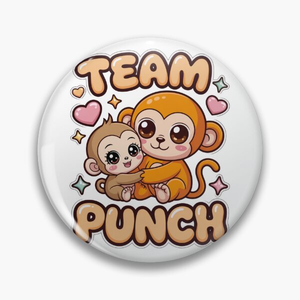 Item preview, Team Punch – Kawaii Golden Mama Monkey Holding Baby Girl with Lashes Peach Sticker Graphic Tee designed and sold by DarylWelsh2024.