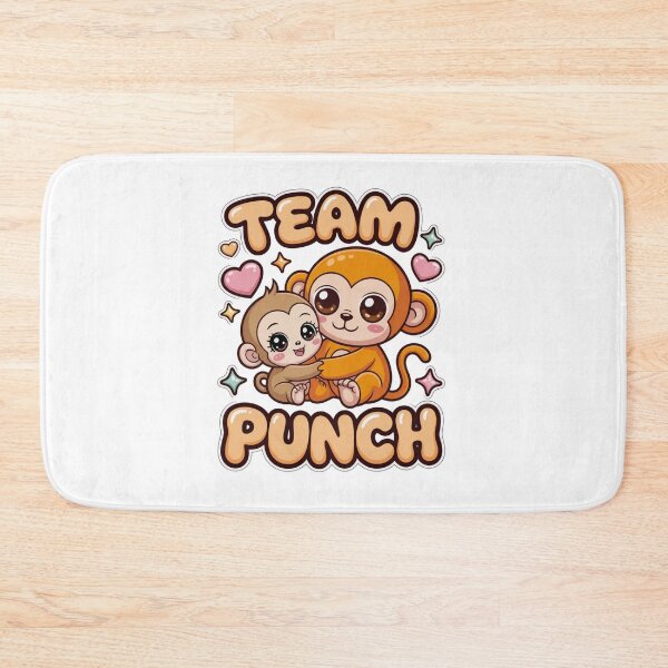 Item preview, Team Punch – Kawaii Golden Mama Monkey Holding Baby Girl with Lashes Peach Sticker Graphic Tee designed and sold by DarylWelsh2024.