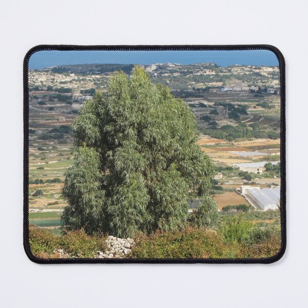 Item preview, Eucalyptus Tree Overlooking Mediterranean Farmland and Coastal Countryside With Greenhouses and Terraced Fields designed and sold by Nmallia.