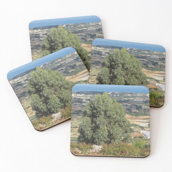 Item preview, Eucalyptus Tree Overlooking Mediterranean Farmland and Coastal Countryside With Greenhouses and Terraced Fields designed and sold by Nmallia.