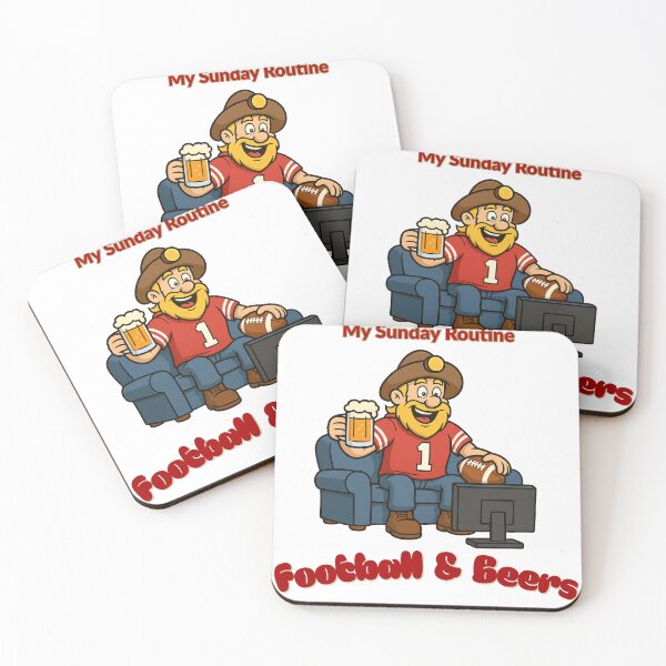 Item preview, San Francisco 49ers Sunday Routine Football and Beers Game Day T-Shirt designed and sold by ThatFootball12.